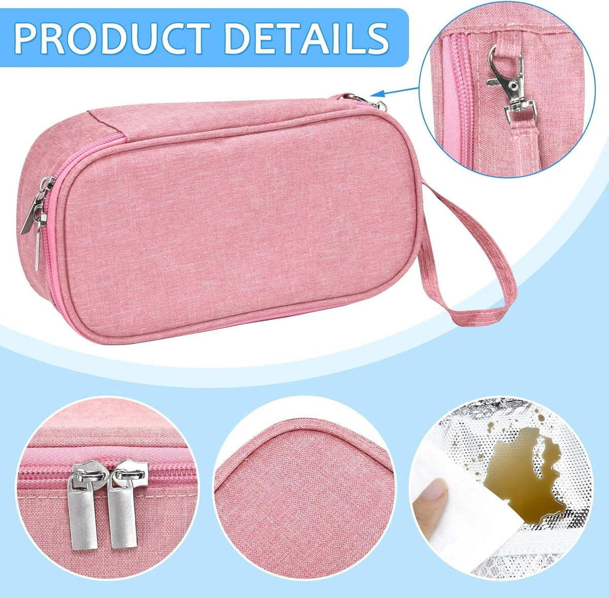 Breastmilk Cooler Bag with Ice Pack, Portable Insulated Breast Milk Storage Cooler Bag, Small Stylish Breastmilk Storage Bag Cooler with Wrist Strap (Dark Gray)