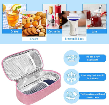 Breastmilk Cooler Bag with Ice Pack, Portable Insulated Breast Milk Storage Cooler Bag, Small Stylish Breastmilk Storage Bag Cooler with Wrist Strap (Dark Gray)