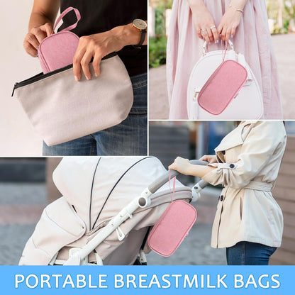 Breastmilk Cooler Bag with Ice Pack, Portable Insulated Breast Milk Storage Cooler Bag, Small Stylish Breastmilk Storage Bag Cooler with Wrist Strap (Dark Gray)