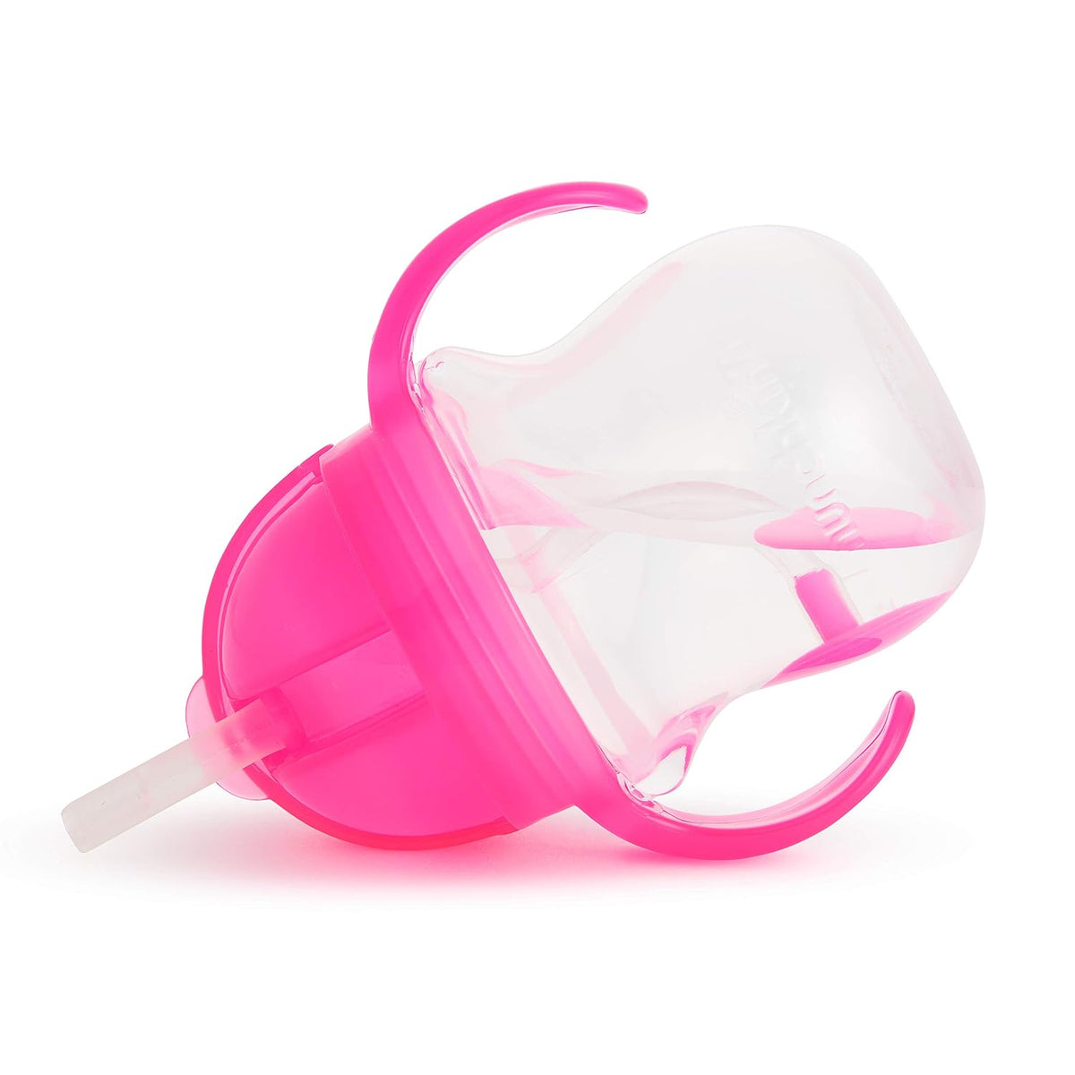 Happy Snacker Toddler Cups and Snack Containers - 7oz Any Angle Weighted Straw Trainer Cup and 9oz Snack Catchers, Purple/Pink