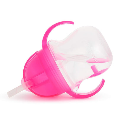 Happy Snacker Toddler Cups and Snack Containers - 7oz Any Angle Weighted Straw Trainer Cup and 9oz Snack Catchers, Purple/Pink