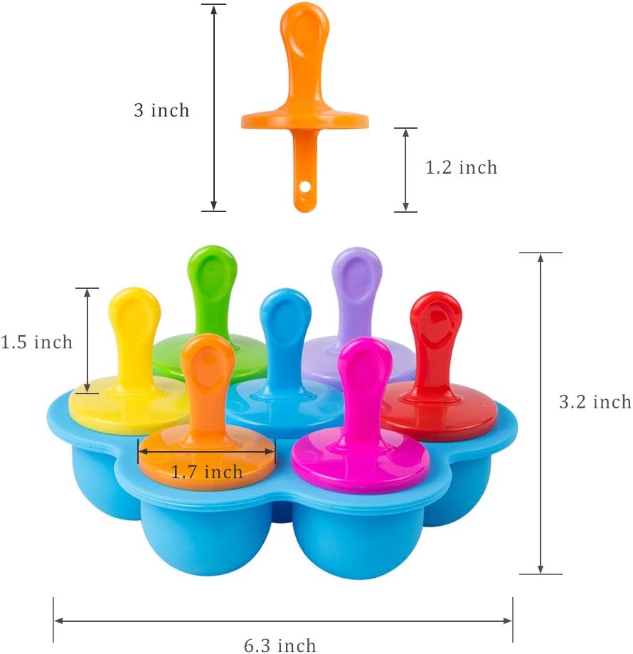 Baby Food Freezer Trays with Lid, Silicone Ice Cube Popsicle Molds with 7 Ice Pop Sticks, Egg Bites Molds Set of 2 for Instant Pot Accessories 3,5,6 qt Pressure Cooker