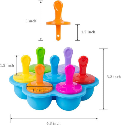Baby Food Freezer Trays with Lid, Silicone Ice Cube Popsicle Molds with 7 Ice Pop Sticks, Egg Bites Molds Set of 2 for Instant Pot Accessories 3,5,6 qt Pressure Cooker