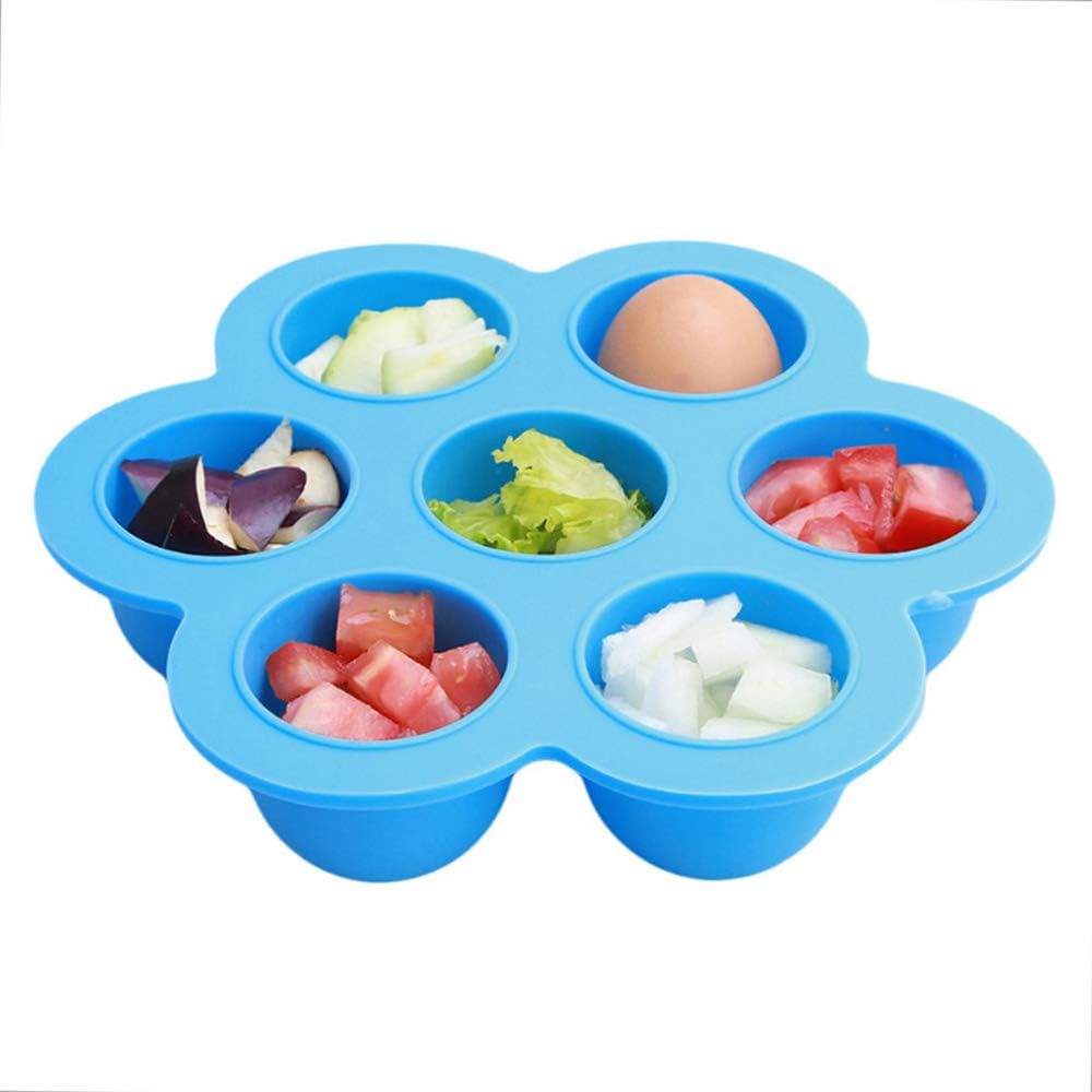 Baby Food Freezer Trays with Lid, Silicone Ice Cube Popsicle Molds with 7 Ice Pop Sticks, Egg Bites Molds Set of 2 for Instant Pot Accessories 3,5,6 qt Pressure Cooker