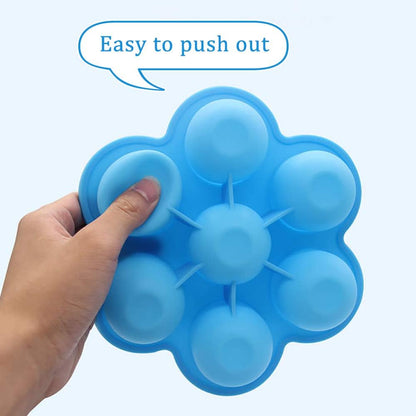 Baby Food Freezer Trays with Lid, Silicone Ice Cube Popsicle Molds with 7 Ice Pop Sticks, Egg Bites Molds Set of 2 for Instant Pot Accessories 3,5,6 qt Pressure Cooker