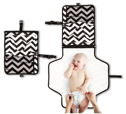 Skeddadles Baby Portable Changing Pad, 2 Wet/Dry Storage Areas, 2 Bags in 1!
