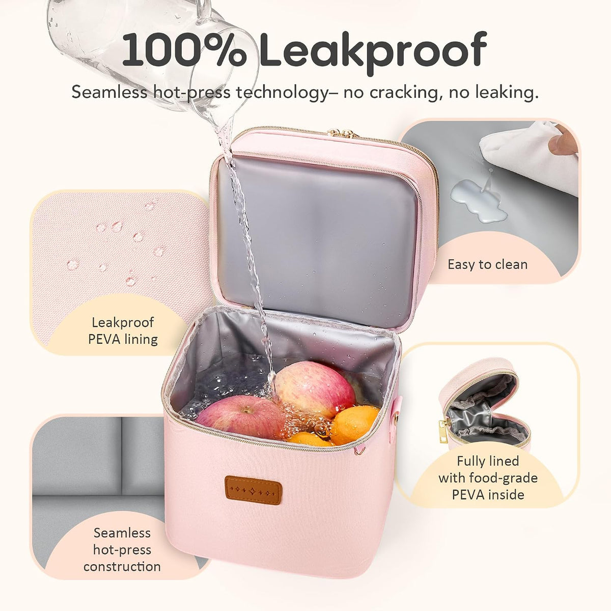 Breastmilk Cooler Bag with Ice Pack & Pacifier Case, Large Double Layer Insulated Baby Bottle Cooler Fits 6 Bottles, Breast Pump Storage Bag for Working Nursing Moms, with Gift Box