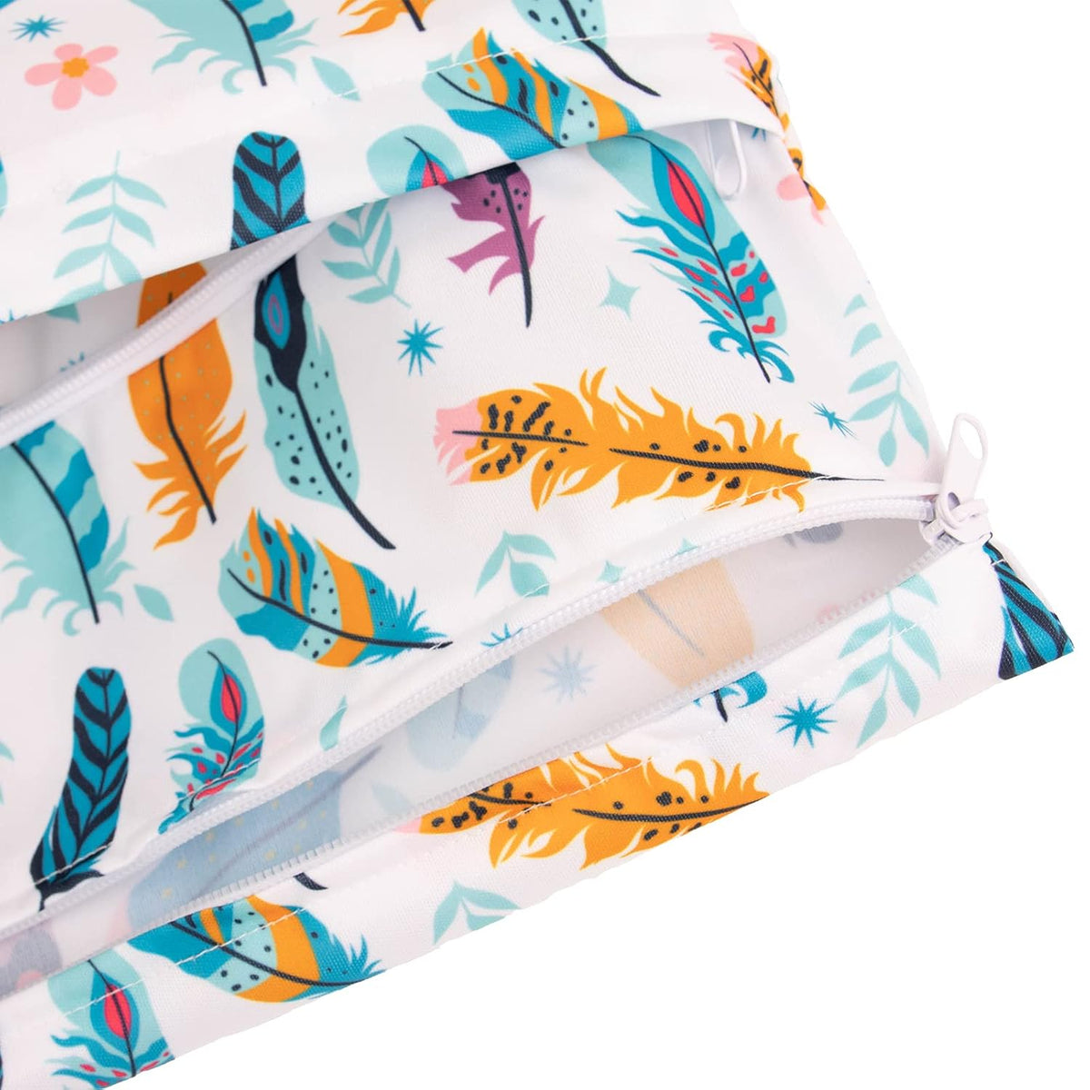 Wet Dry Bags for Baby Cloth Diapers, Washable Travel Bags, Beach, Pool, Gym Bag for Swimsuits & Wet Clothes with Two Zippered Pockets 3 Pack 3LN08 - Colors A