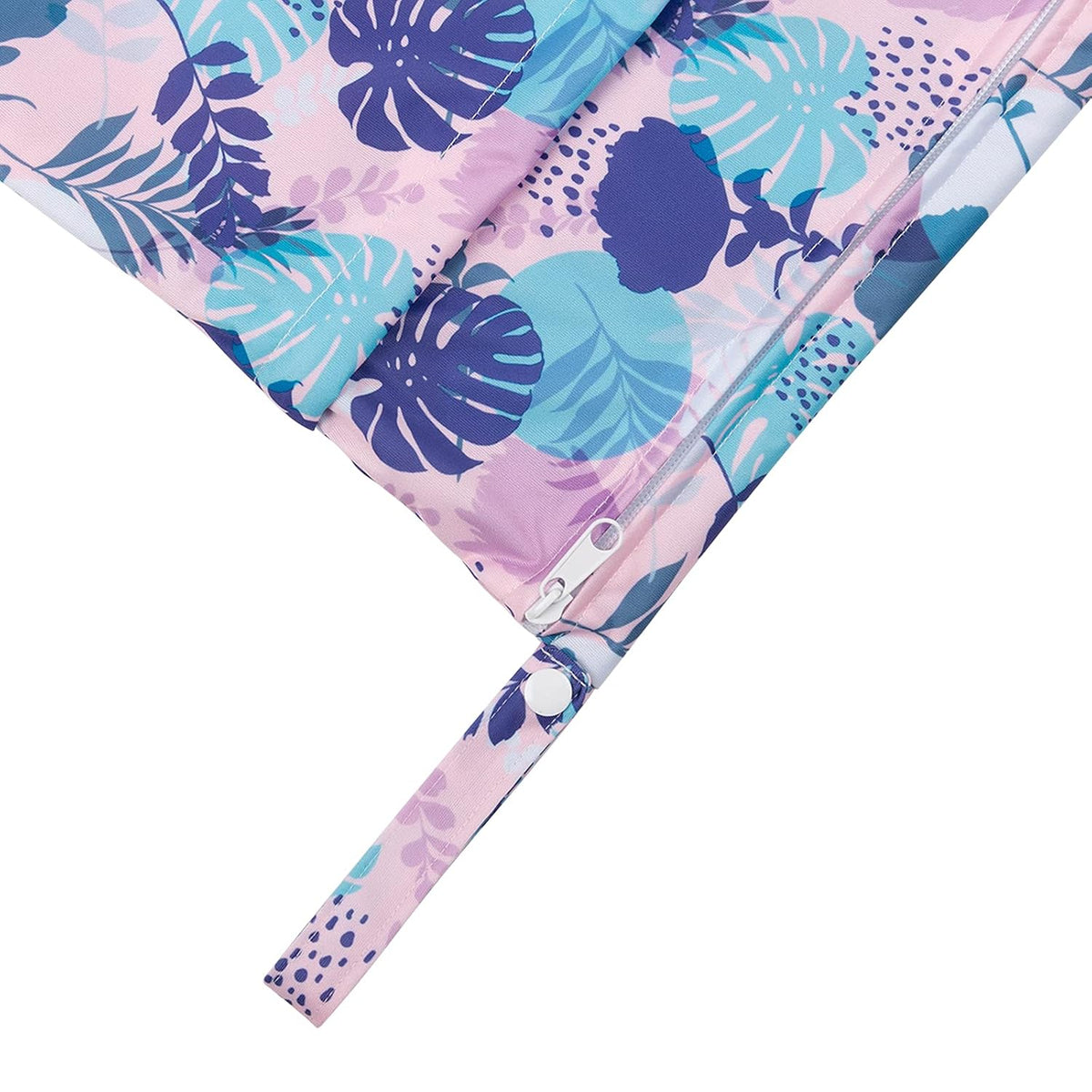 Wet Dry Bags for Baby Cloth Diapers, Washable Travel Bags, Beach, Pool, Gym Bag for Swimsuits & Wet Clothes with Two Zippered Pockets 3 Pack 3LN08 - Colors A