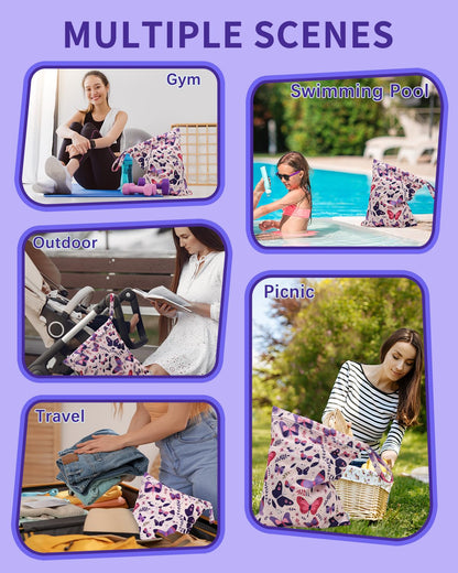 Wet Dry Bags for Baby Cloth Diapers, Washable Travel Bags, Beach, Pool, Gym Bag for Swimsuits & Wet Clothes with Two Zippered Pockets 3 Pack 3LN08 - Colors A