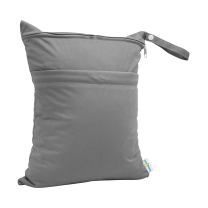 Wet Dry Bags for Baby Cloth Diapers, Washable Travel Bags, Beach, Pool, Gym Bag for Swimsuits & Wet Clothes with Two Zippered Pockets 3 Pack 3LN08 - Colors A