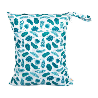 Wet Dry Bags for Baby Cloth Diapers, Washable Travel Bags, Beach, Pool, Gym Bag for Swimsuits & Wet Clothes with Two Zippered Pockets 3 Pack 3LN08 - Colors A