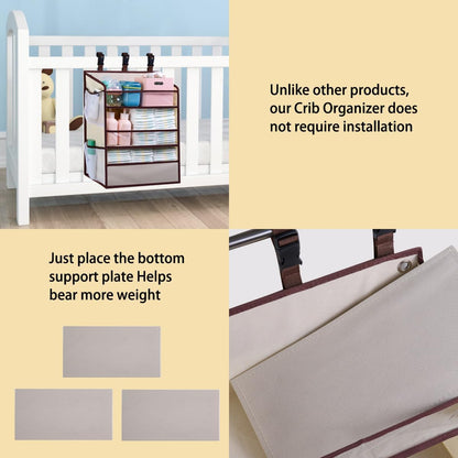 XL Hanging Diaper Caddy Organizer for Changing Table, Crib, Playard, Wall & Door, Reinforced Diaper Stacker and Nursery Organizer-Hold 90+Diaper for Newborn Baby Essentials