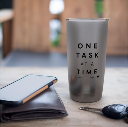 One Task At A Time Minimal Focus Productivity Shirt Stainless Steel Insulated Tumbler