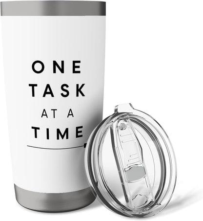 One Task At A Time Minimal Focus Productivity Shirt Stainless Steel Insulated Tumbler