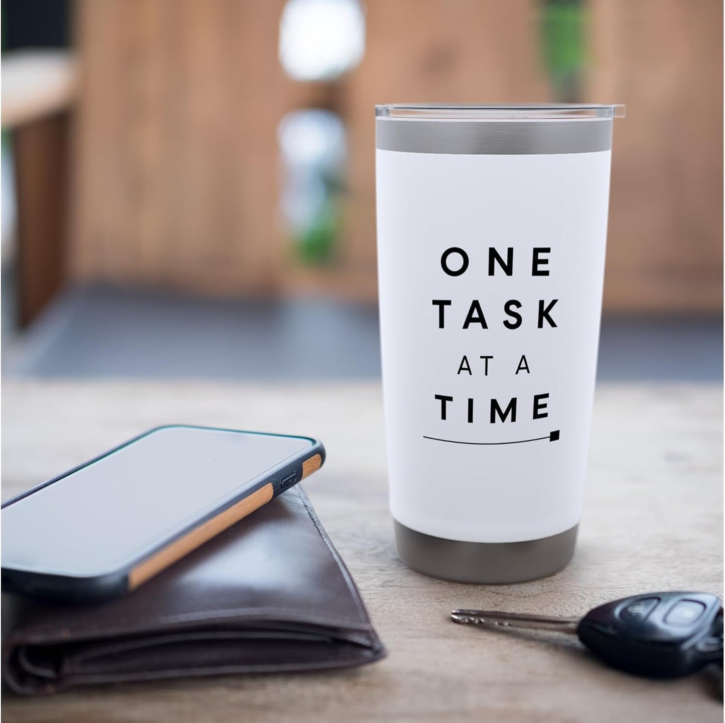 One Task At A Time Minimal Focus Productivity Shirt Stainless Steel Insulated Tumbler