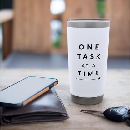 One Task At A Time Minimal Focus Productivity Shirt Stainless Steel Insulated Tumbler