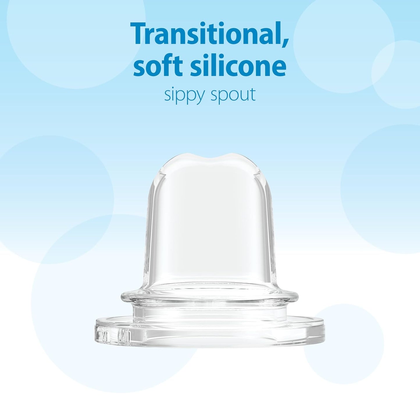 Milestones Options+ Sippy Spouts, Narrow, Soft 100% Silicone Baby Bottle Sippy Spout, 6m+, 2 Count