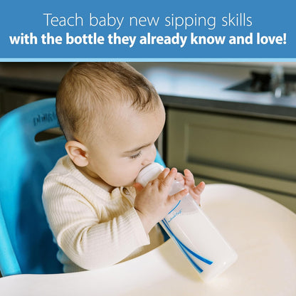 Milestones Options+ Sippy Spouts, Narrow, Soft 100% Silicone Baby Bottle Sippy Spout, 6m+, 2 Count