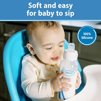 Milestones Options+ Sippy Spouts, Narrow, Soft 100% Silicone Baby Bottle Sippy Spout, 6m+, 2 Count
