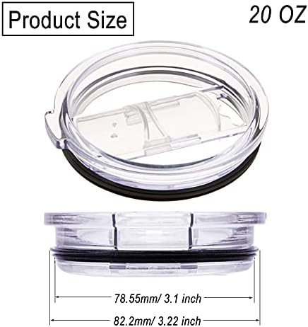 Tumbler Lid for 20 Oz Yeti Rambler and 10 Oz Lowball Tumblers Cups, Splash Proof and Straw Friendly (Lid Only)- 20 Ounce