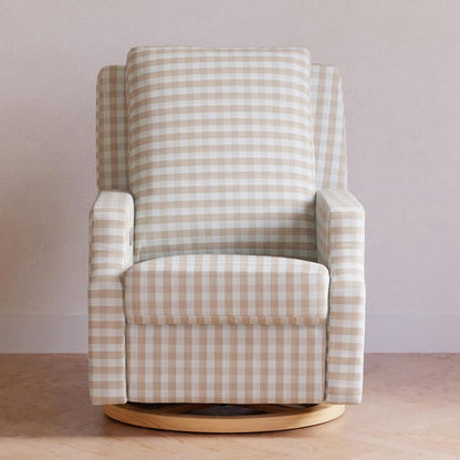 Crewe Nursery Glider Recliner w/ 270° Swivel, Tan Gingham