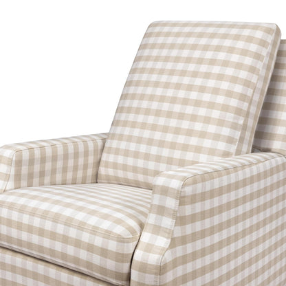 Crewe Nursery Glider Recliner w/ 270° Swivel, Tan Gingham