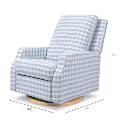 Crewe Nursery Glider Recliner w/ 270° Swivel, Tan Gingham
