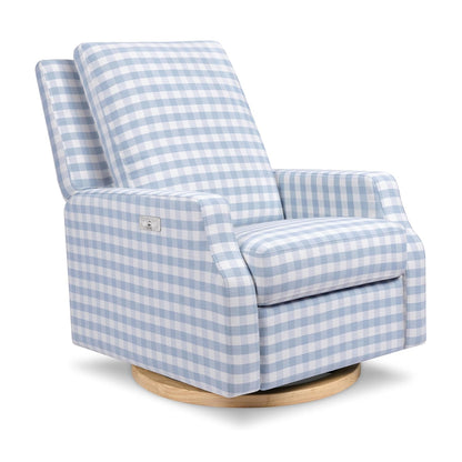 Crewe Nursery Glider Recliner w/ 270° Swivel, Tan Gingham