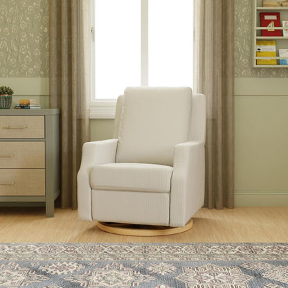 Crewe Nursery Glider Recliner w/ 270° Swivel, Tan Gingham