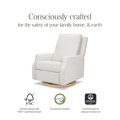 Crewe Nursery Glider Recliner w/ 270° Swivel, Tan Gingham