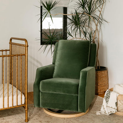 Crewe Nursery Glider Recliner w/ 270° Swivel, Tan Gingham