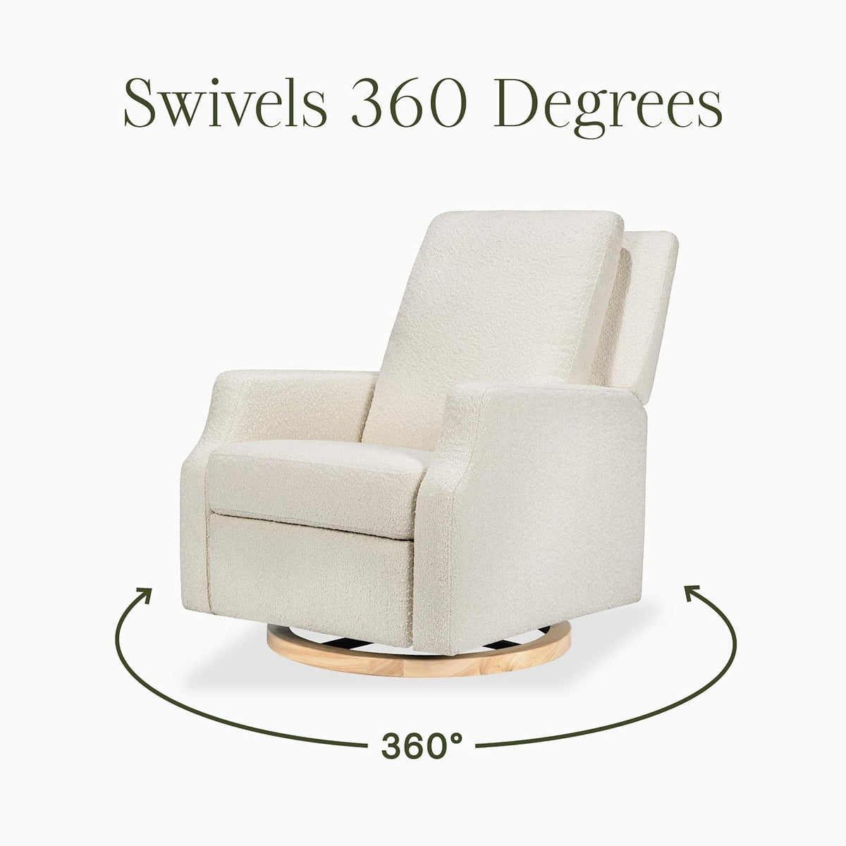 Crewe Nursery Glider Recliner w/ 270° Swivel, Tan Gingham