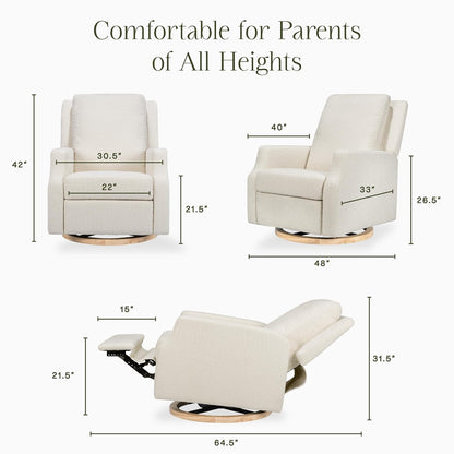Crewe Nursery Glider Recliner w/ 270° Swivel, Tan Gingham