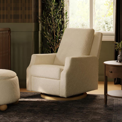Crewe Nursery Glider Recliner w/ 270° Swivel, Tan Gingham