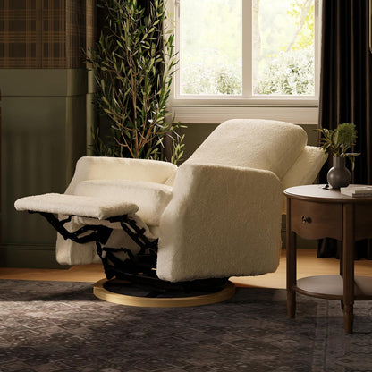 Crewe Nursery Glider Recliner w/ 270° Swivel, Tan Gingham