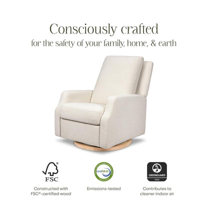 Crewe Nursery Glider Recliner w/ 270° Swivel, Tan Gingham