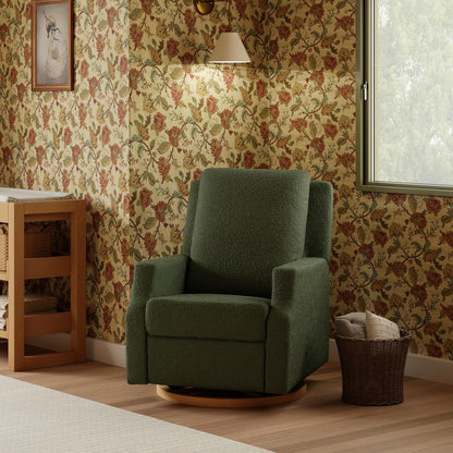 Crewe Nursery Glider Recliner w/ 270° Swivel, Tan Gingham