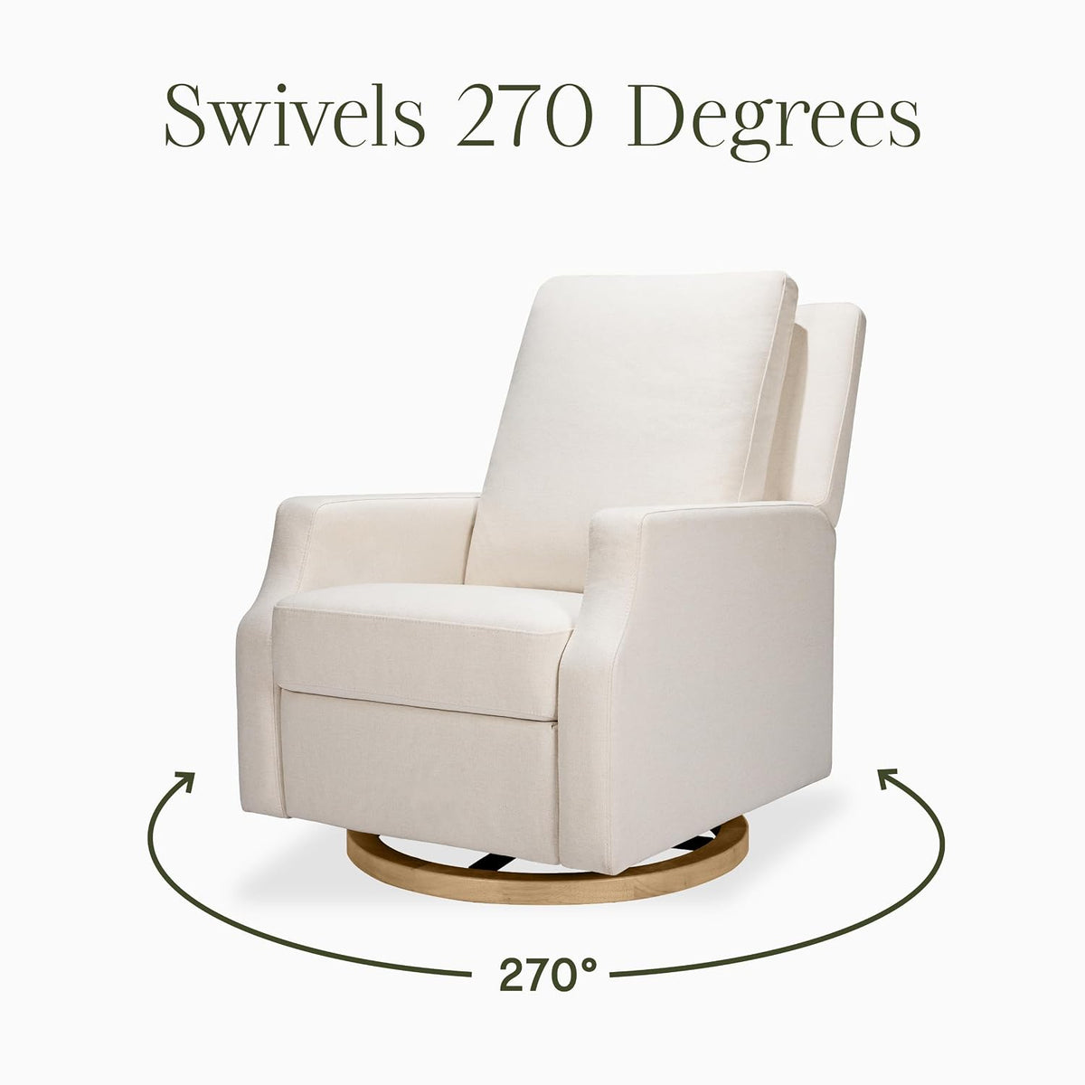 Crewe Nursery Glider Recliner w/ 270° Swivel, Tan Gingham