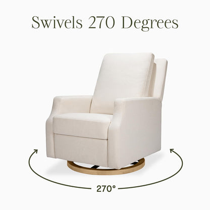 Crewe Nursery Glider Recliner w/ 270° Swivel, Tan Gingham