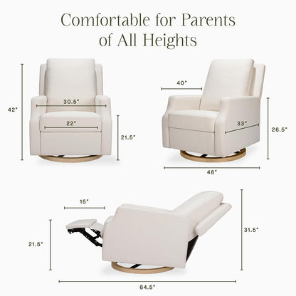 Crewe Nursery Glider Recliner w/ 270° Swivel, Tan Gingham