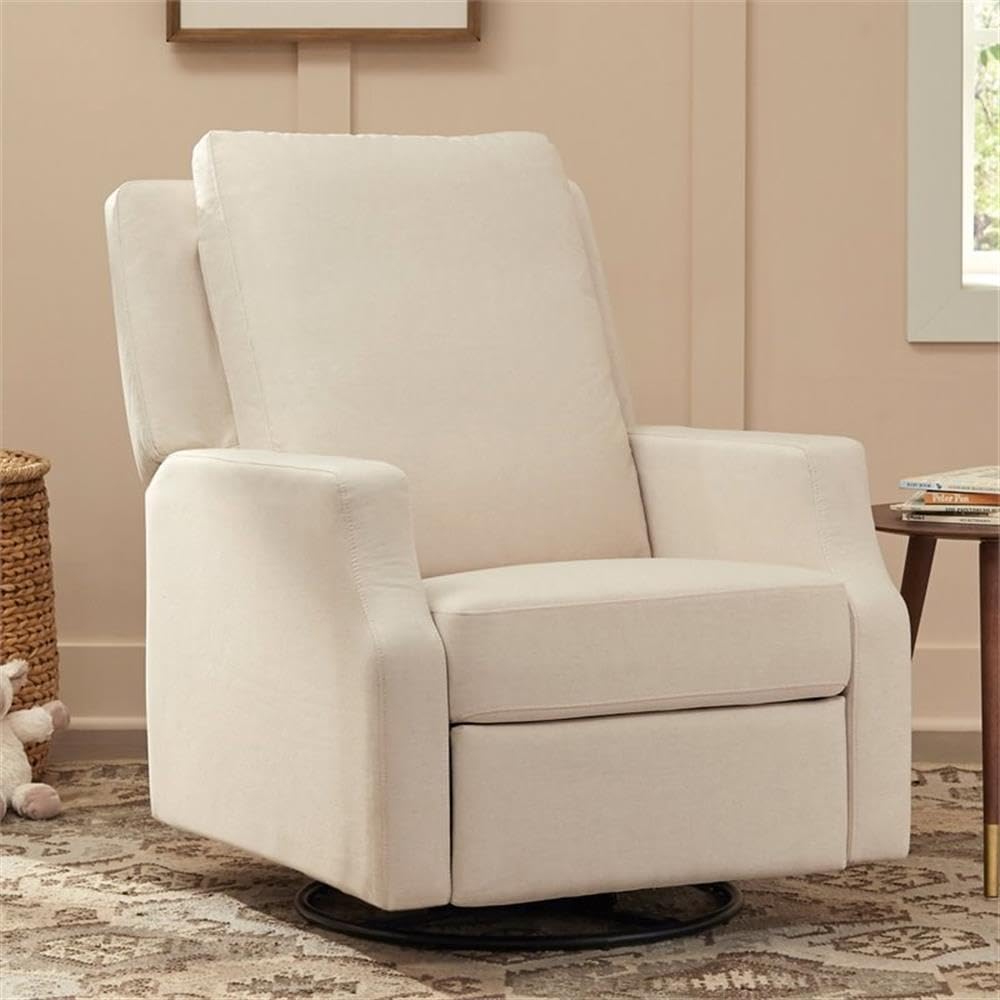 Crewe Nursery Glider Recliner w/ 270° Swivel, Tan Gingham