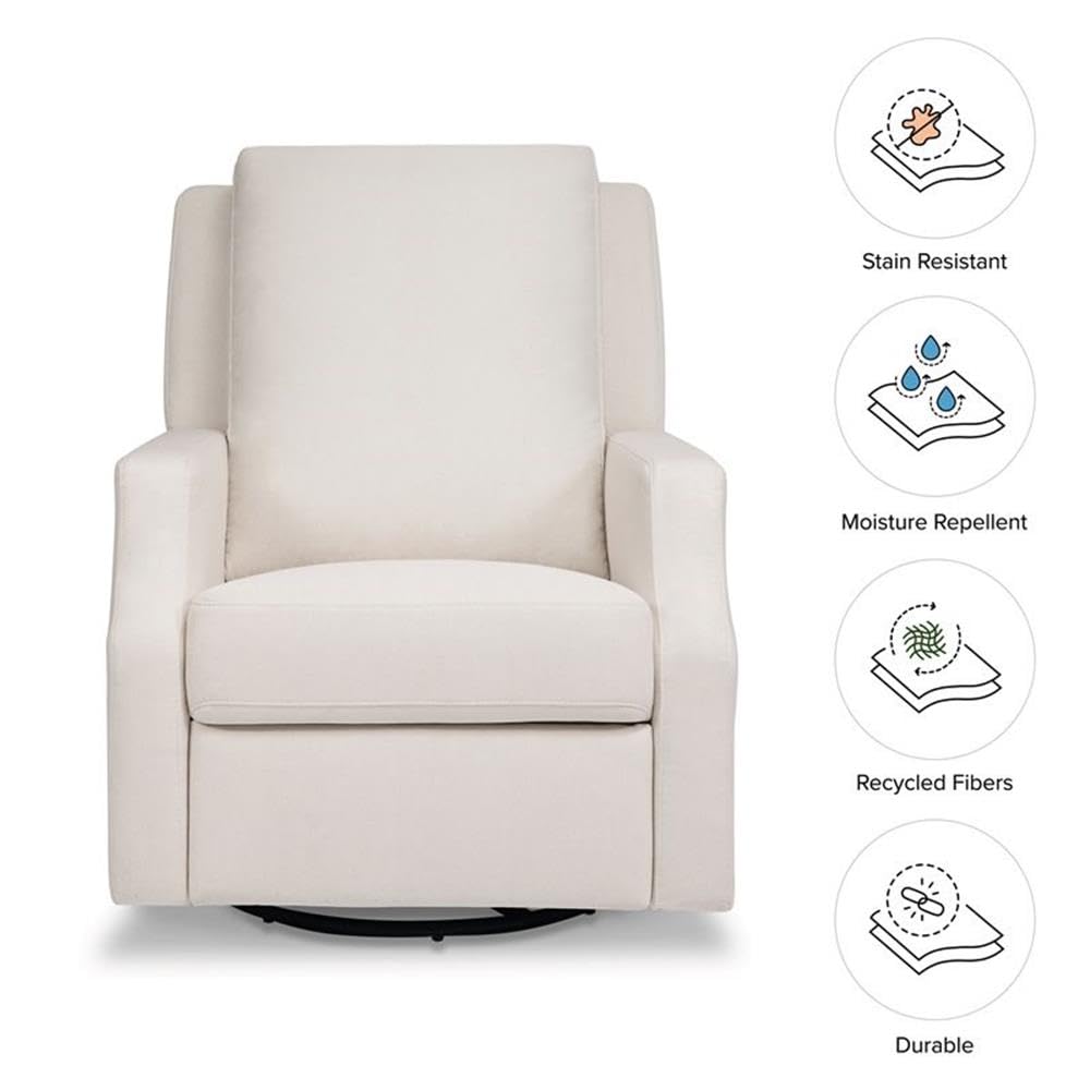 Crewe Nursery Glider Recliner w/ 270° Swivel, Tan Gingham
