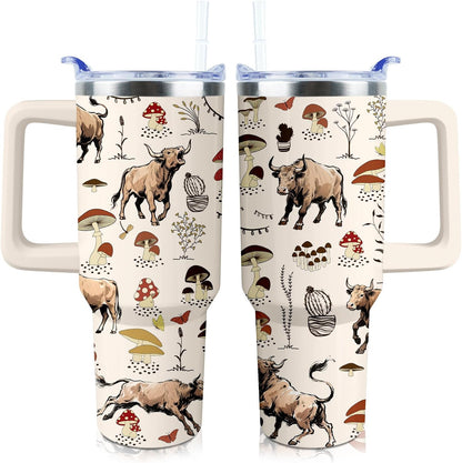 30 oz Tumbler with Handle Straw Lid Chicken Gifts for Women | Chicken Rooster Coffee Travel Mug Leak Proof Insulated for Hot Cold Ice Christmas Birthday Gifts for Women