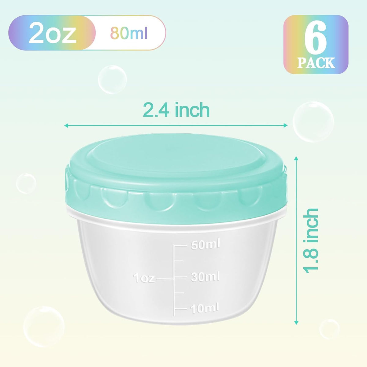 Small Food Containers with Lids, 12 Pack 4oz Plastic Food Storage Container for Salad Dressing Snack Puree, Reusable 1/2 Cup Freezer Storage Containers, Leak-Proof, Dishwasher & Microwave Safe