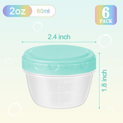 Small Food Containers with Lids, 12 Pack 4oz Plastic Food Storage Container for Salad Dressing Snack Puree, Reusable 1/2 Cup Freezer Storage Containers, Leak-Proof, Dishwasher & Microwave Safe