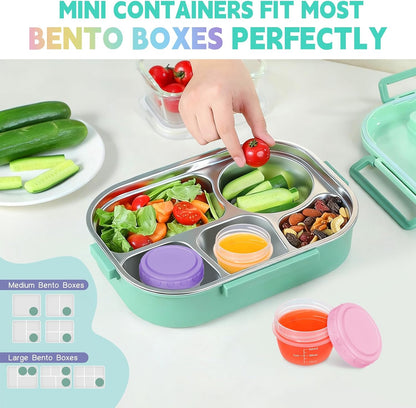 Small Food Containers with Lids, 12 Pack 4oz Plastic Food Storage Container for Salad Dressing Snack Puree, Reusable 1/2 Cup Freezer Storage Containers, Leak-Proof, Dishwasher & Microwave Safe