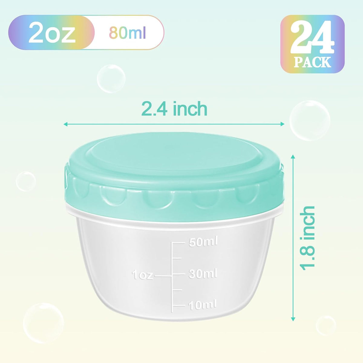 Small Food Containers with Lids, 12 Pack 4oz Plastic Food Storage Container for Salad Dressing Snack Puree, Reusable 1/2 Cup Freezer Storage Containers, Leak-Proof, Dishwasher & Microwave Safe