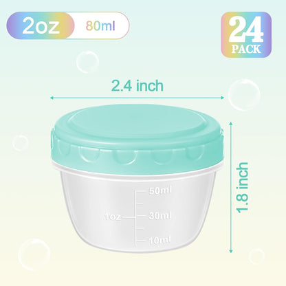 Small Food Containers with Lids, 12 Pack 4oz Plastic Food Storage Container for Salad Dressing Snack Puree, Reusable 1/2 Cup Freezer Storage Containers, Leak-Proof, Dishwasher & Microwave Safe