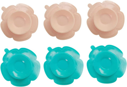 6Pcs Silicone Suction Plates for Kids Non-Slip Baby Feeding Mat Strong Suction Dishwasher Safe for Toddlers and Children